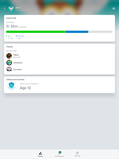 Xbox Family Settings screenshot 1