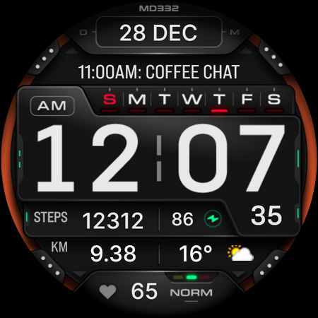 MD332 Digital watch face screenshot 10