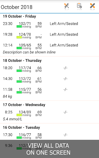 Blood Pressure Log - MyDiary screenshot 2