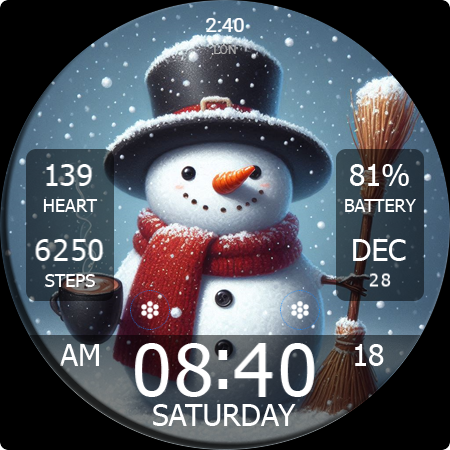 Key WF55 Snowman Watch Face screenshot 9