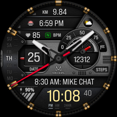 MD335 Hybrid watch face screenshot 6