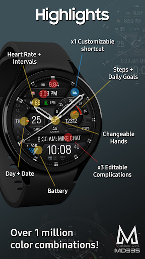 MD335 Hybrid watch face screenshot 8