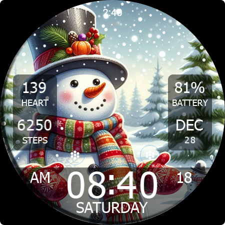 Key WF55 Snowman Watch Face screenshot 11
