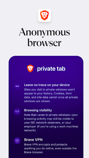 Brave Private Web Browser, VPN screenshot 1