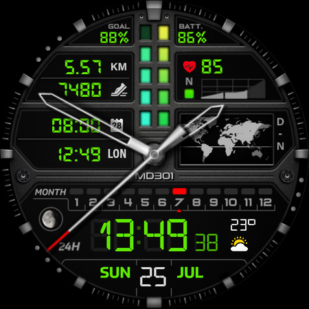 MD301 Hybrid watch face screenshot 13