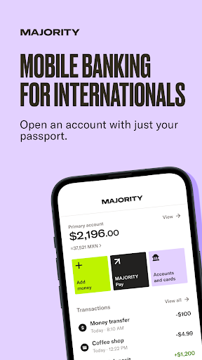 MAJORITY: Mobile banking screenshot 1