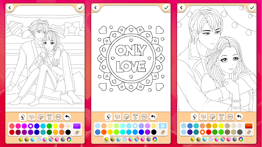 Valentines love coloring book screenshot 10