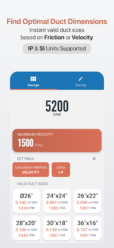 Ductulator - HVAC Duct Sizing screenshot 4