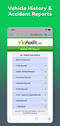 VIN Check Report for Used Cars screenshot 1