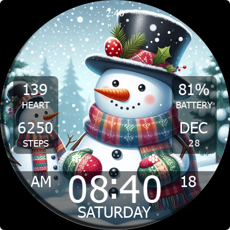 Key WF55 Snowman Watch Face screenshot 19