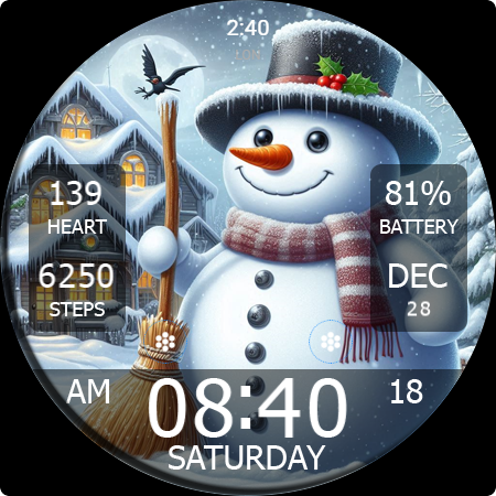 Key WF55 Snowman Watch Face screenshot 27
