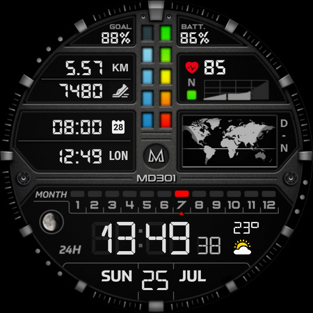 MD301 Hybrid watch face screenshot 4