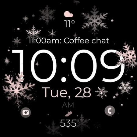 Snowflake rose gold watch face screenshot 3