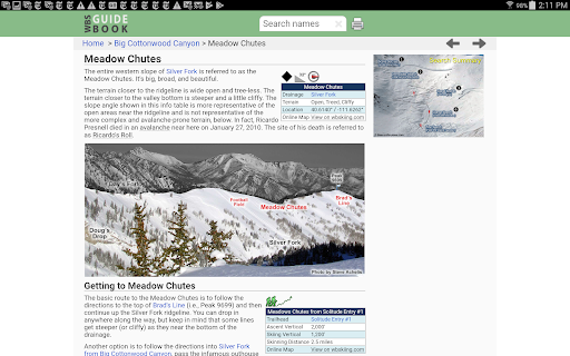 Wasatch Backcountry Skiing Map screenshot 1