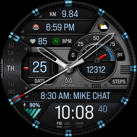 MD335 Hybrid watch face screenshot 12