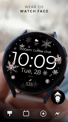 Snowflake rose gold watch face screenshot 4