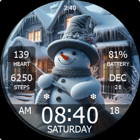 Key WF55 Snowman Watch Face screenshot 20
