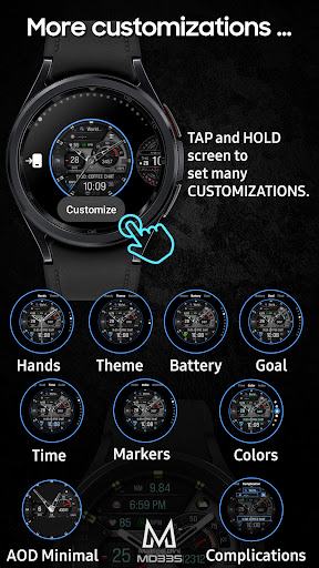 MD335 Hybrid watch face screenshot 9
