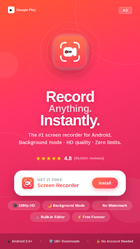 Background Video Recorder App screenshot 1
