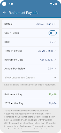 Military Retirement screenshot 2