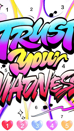 Graffiti Quote Color by number screenshot 16