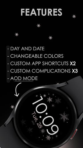 Snowflake rose gold watch face screenshot 1