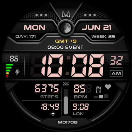 MD170B Digital watch face screenshot 10
