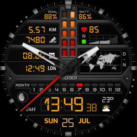 MD301 Hybrid watch face screenshot 5