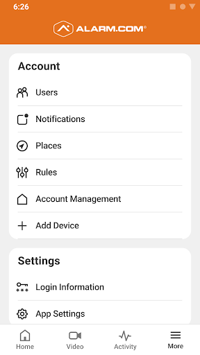 Alarm.com screenshot 2