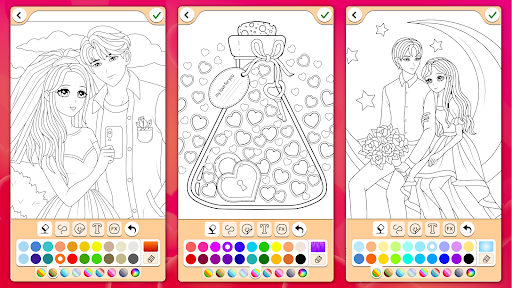 Valentines love coloring book screenshot 8