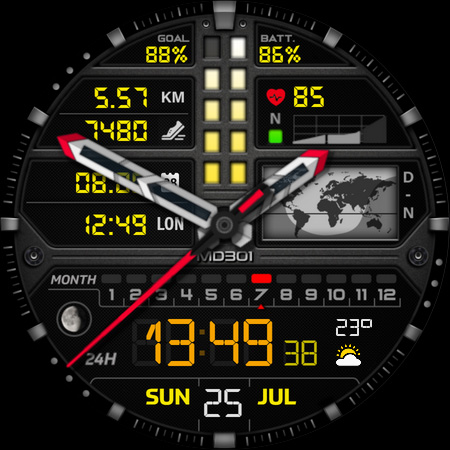MD301 Hybrid watch face screenshot 9
