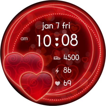 Sweet Hearts Watch Face screenshot 6